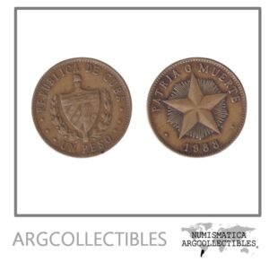 Cuba Moneda 1 Peso 1988 Laton KM-105 VF