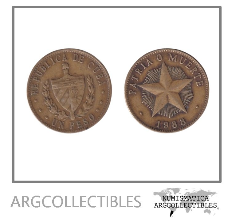 Cuba Moneda 1 Peso 1988 Laton KM-105 VF