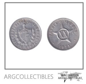 Cuba Moneda 20 Centavos 1971 Aluminio KM-35 XF