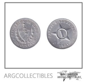 Cuba Moneda 1 Centavo 1981 Aluminio KM-33.1 XF