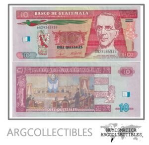 Guatemala Billete 10 Quetzales 2008 P-117 XF+ (Serie DB)
