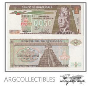 Guatemala Billete 50 Centavos 1989 P-65 UNC (Serie AE)
