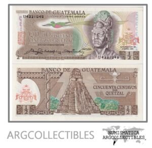 Guatemala Billete 50 Centavos 1980 P-58c UNC (Serie U)