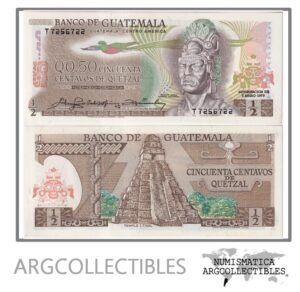 Guatemala Billete 50 Centavos 1979 P-58c UNC (Serie T)