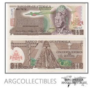 Guatemala Billete 50 Centavos 1978 P-58c UNC (Serie T)
