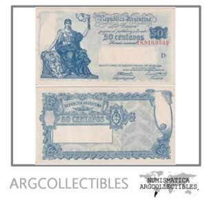 Argentina Billete 50 Centavos 1945 P-250c/BOT-1804 XF (Serie D)