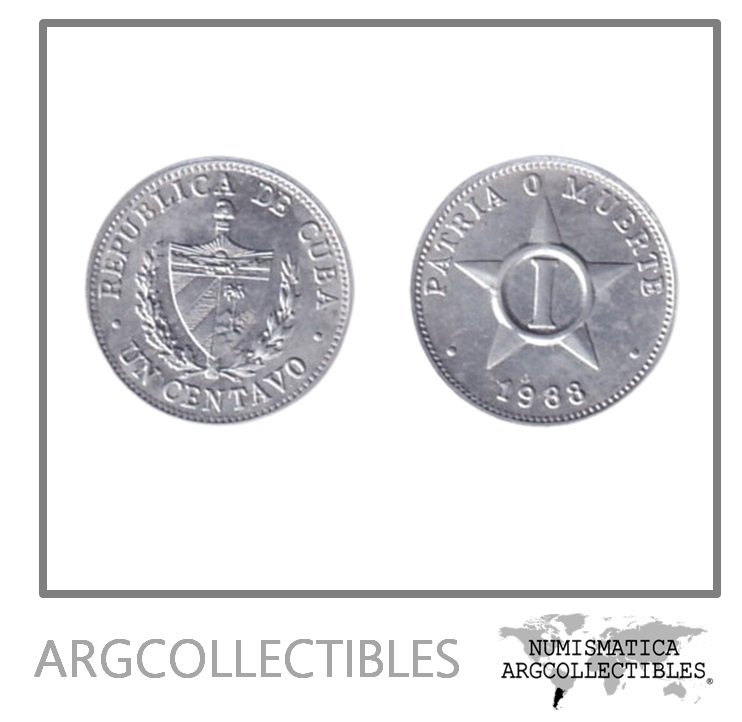 Cuba Moneda 1 Centavo 1988 Aluminio KM-33.2 XF