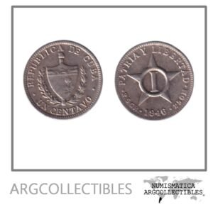 Cuba Moneda 1 Centavo 1946 KM-9.2 Niquel AU