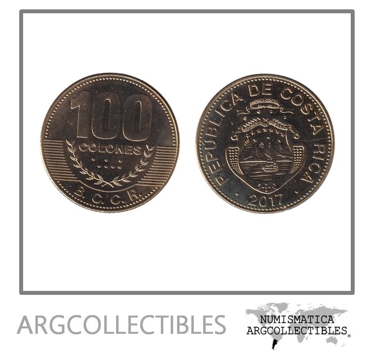 Costa Rica Moneda 100 Colones 2017 Laton KM-240a UNC