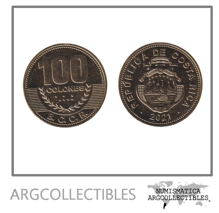 Costa Rica Moneda 100 Colones 2021 Laton KM-240a UNC