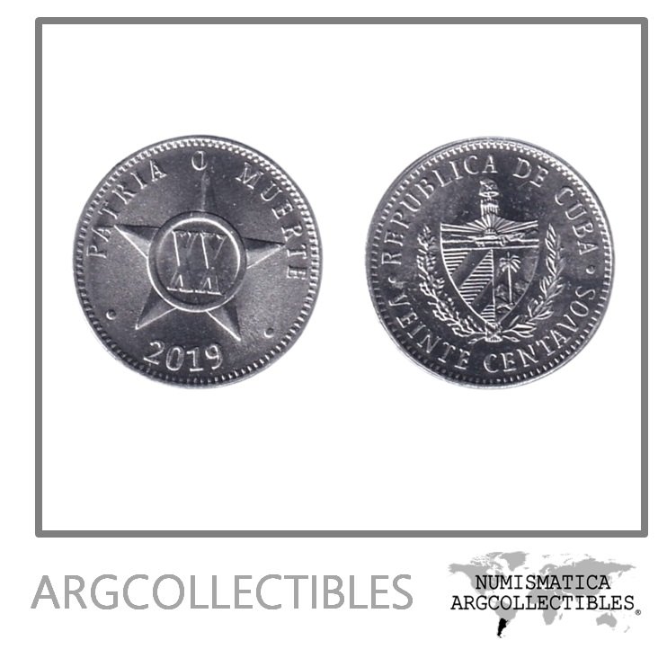 Cuba Moneda 20 Centavos 2019 Aluminio KM-35 UNC
