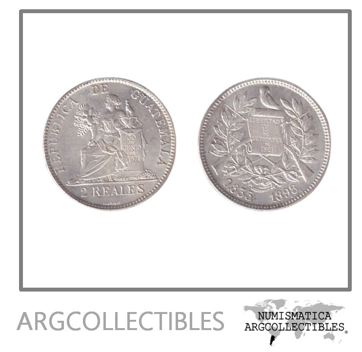 Guatemala Moneda 2 Reales 1898 Plata 835 KM-167 UNC