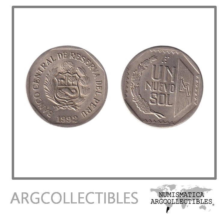Peru Moneda 1 Nuevo Sol 1992 Niquel KM-308 AU