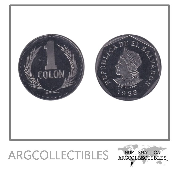 El Salvador Moneda 1 Colon 1988 Niquel KM-156 Proof