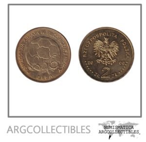 Polonia Moneda 2 Zlotych 2006 Mundial Futbol Alemania Laton Y#606 UNC
