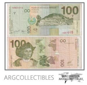 El Salvador Billete 100 Colones 1998 P-151b VF (Serie S)