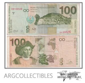 El Salvador Billete 100 Colones 1997 P-151a VF (Serie J)
