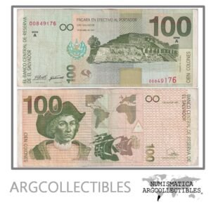 El Salvador Billete 100 Colones 1997 P-151a VF (Serie A)