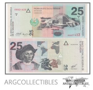 El Salvador Billete 25 Colones 1998 P-149b XF+ (Serie J)