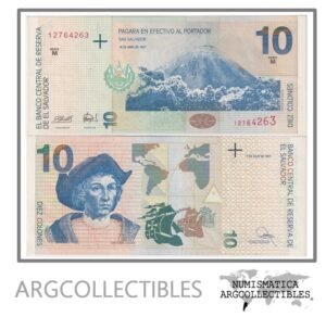 El Salvador Billete 10 Colones 1997 P-148a XF+ (Serie M)