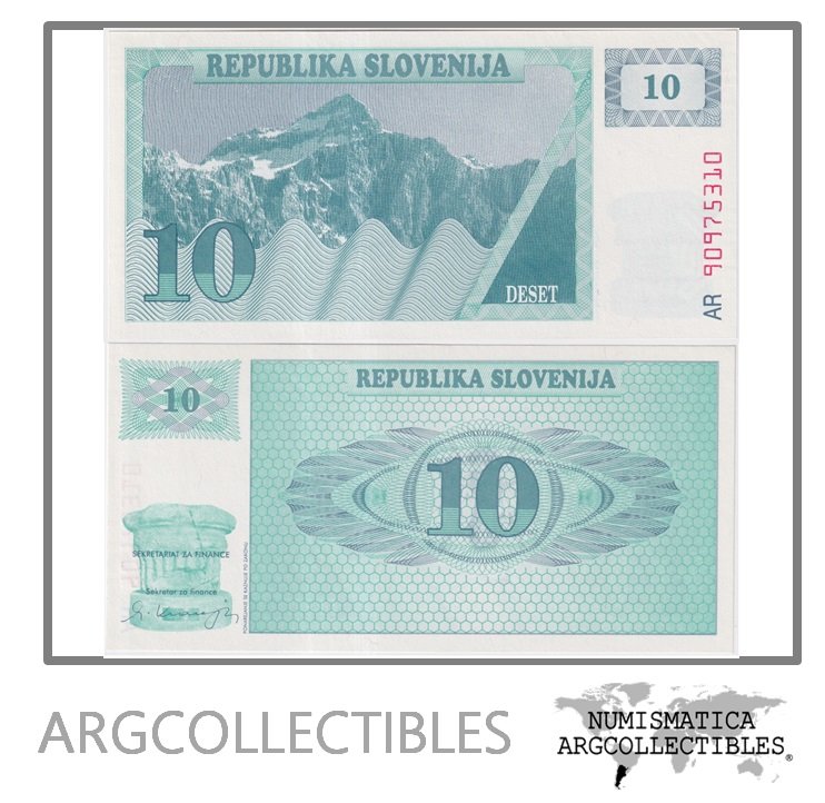 Eslovenia Billete 10 Tolarjev 1992 P-4 UNC