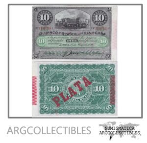 Cuba Billete 10 Pesos 1896 P-49d UNC