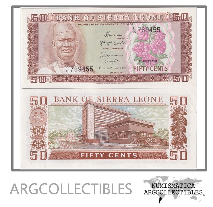 Sierra Leona Billete 50 Centavos 1984 P-4e AU