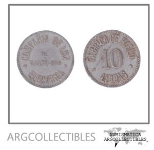 El Salvador Ficha Token 10 Libras Fabrica de Hielo Compañia de la Luz Electrica Santa Ana (Aluminio)