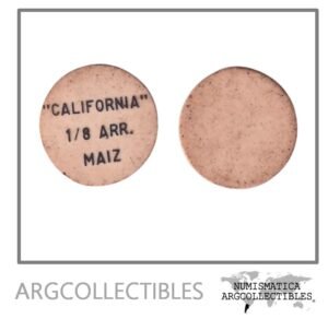 Guatemala Ficha Token Finca California 1/8 Arroz Maiz Plastico Blanca