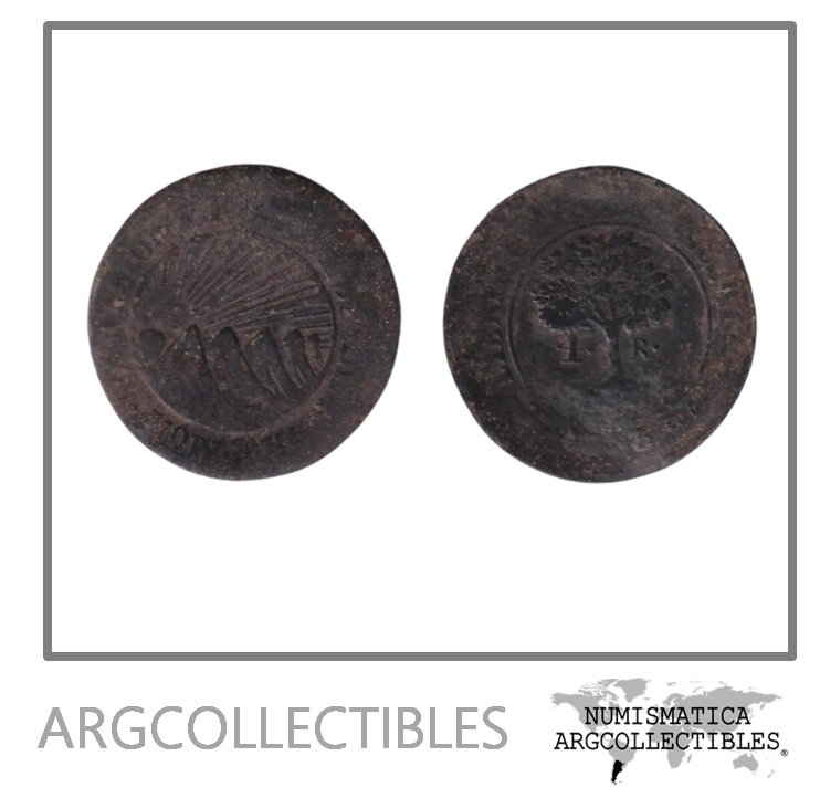 Honduras Moneda 4 Reales 1853 TG Cobre KM-20c F