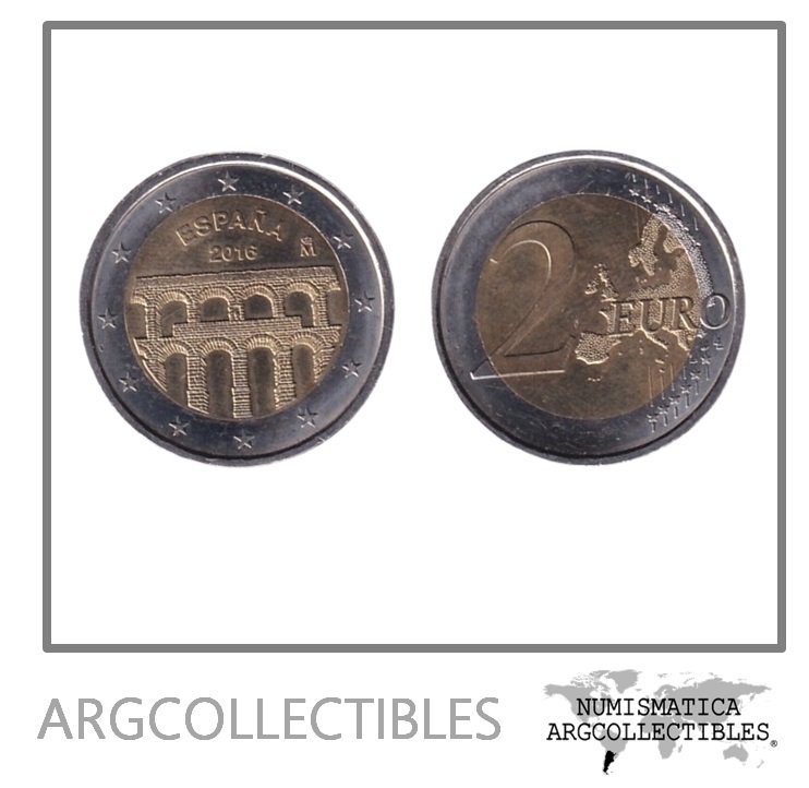 España Moneda 2 Euros 2016 Bimetalica Acueducto de Segovia UNC