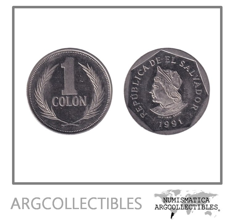 El Salvador Moneda 1 Colon 1991 Acero KM-156a UNC