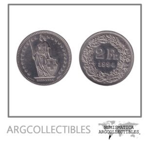 Suiza Moneda 2 Francos 1994 B Niquel KM-21a AU