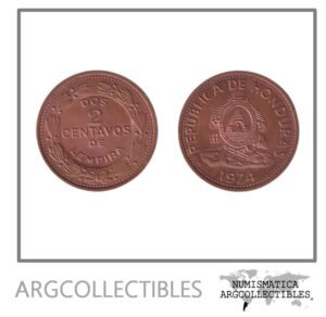Honduras Moneda 2 Centavos 1974 Cobre KM-78a UNC