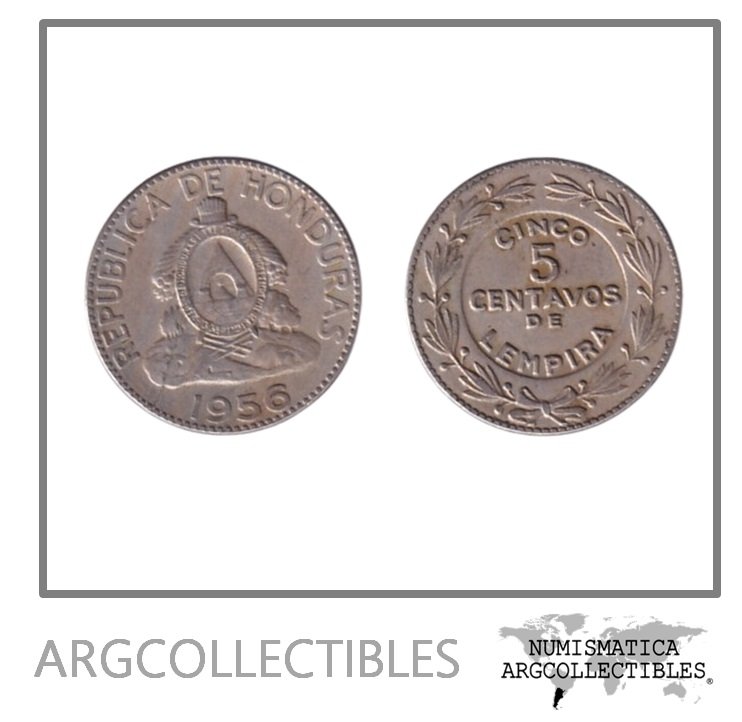 Honduras Moneda 5 Centavos 1956 Niquel KM-72.1 VF+