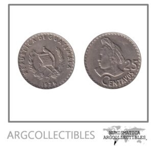 Guatemala Moneda 25 Centavos 1976 Niquel KM-272 AU