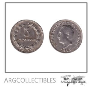 El Salvador Moneda 5 Centavos 1967 Niquel KM-134 XF