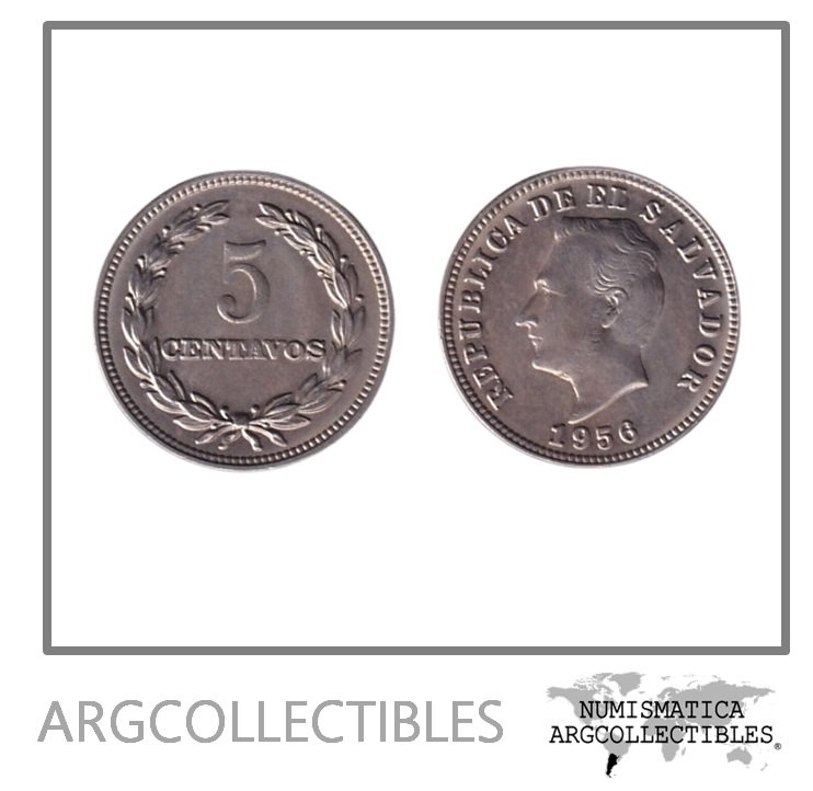 El Salvador Moneda 5 Centavos 1956 Niquel KM-134 AU