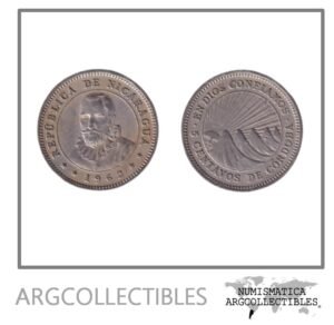 Nicaragua Moneda 5 Centavos 1962 Niquel KM-24.2 XF