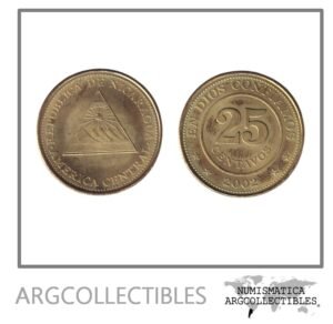 Nicaragua Moneda 25 Centavos 2002 Laton KM-99 UNC