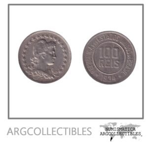 Brasil Moneda 100 Reis 1934 Niquel KM-518 AU