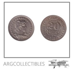 Brasil Moneda 20 Reis 1919 Niquel KM-516 AU
