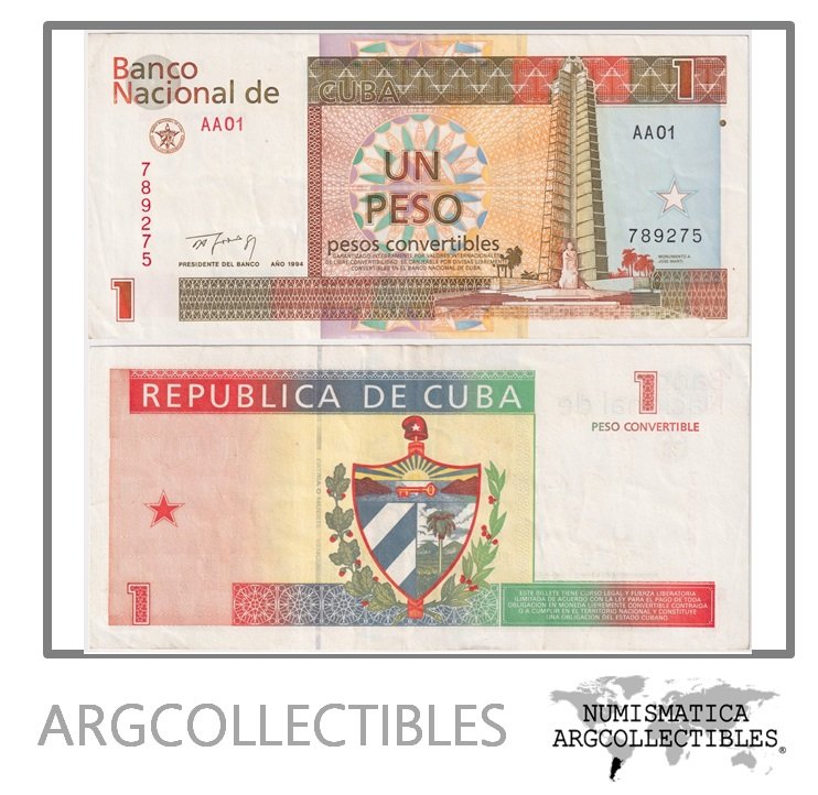 Cuba Billete 1 Peso 1994 P-FX-37 XF (CUC)