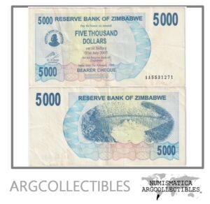 Zimbabwe Billete 5.000 Dolares 2007 P-45 XF