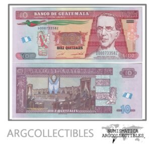 Guatemala Billete 10 Quetzales 2022 P-123A UNC (Reposicion)