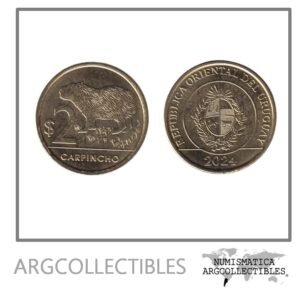 Uruguay Moneda 2 Pesos 2024 Laton Carpincho KM-136 UNC
