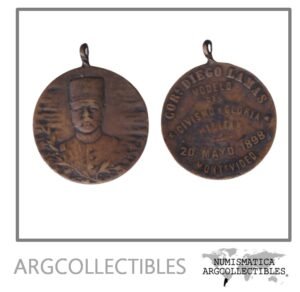 Uruguay Montevideo 1898 Medalla de Bronce Coronel Diego Lamas Modelo del civismo Gloria Militar