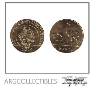 Uruguay Moneda 5 Pesos 2024 Laton Ñandu KM-136 UNC