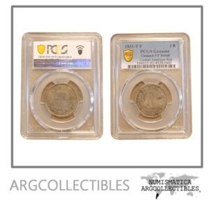 America Central Republica Moneda 2 Reales 1831 TF Plata 903 KM-9 VF (Certificada)