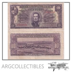 Uruguay Billete 10 Pesos 1939 P-37b/CR-10.V.13 VF+ (Serie B)
